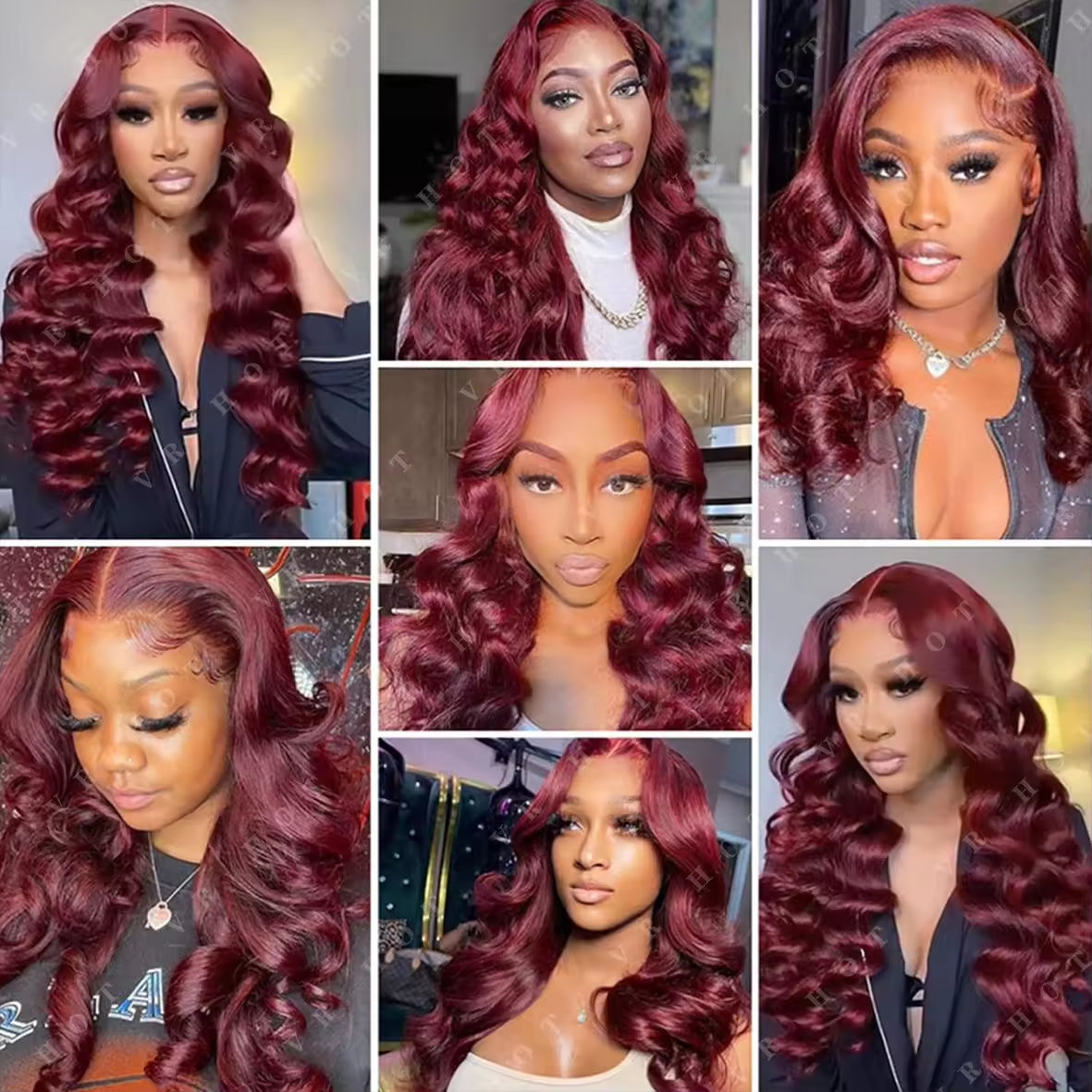 13x4 HD Burgundy Lace Front Human Hair Wig – Body Wave