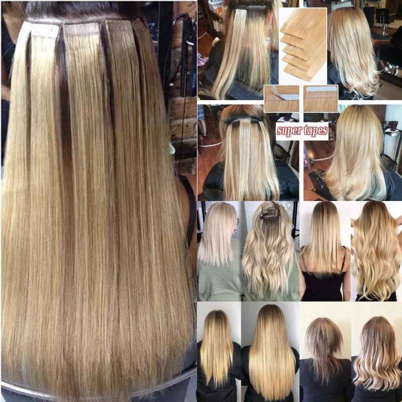 Double Drawn Seamless Human Hair Extensions – Invisible Skin Weft