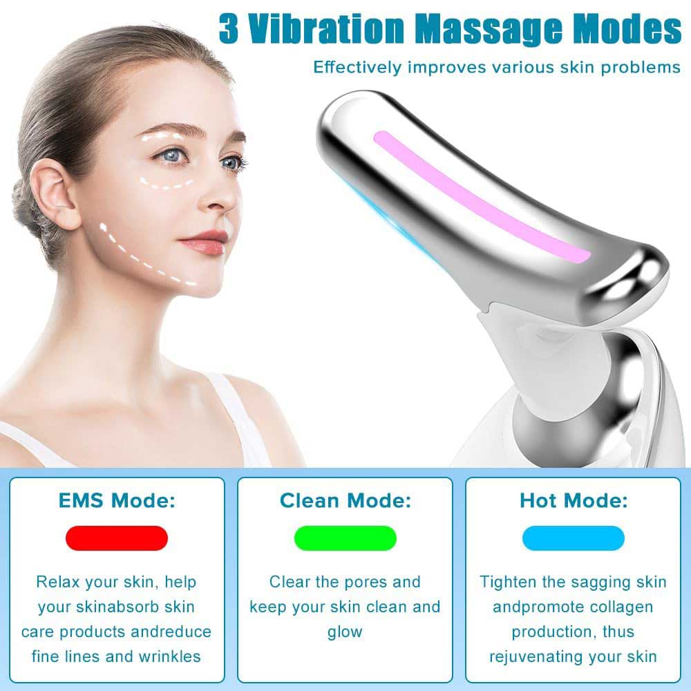 3-Mode Neck & Face Massager for Jawline & Double Chin