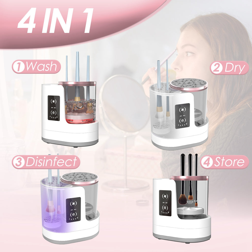 4-in-1 Electric Makeup Brush Cleaner – USB, Fast Clean & Dry