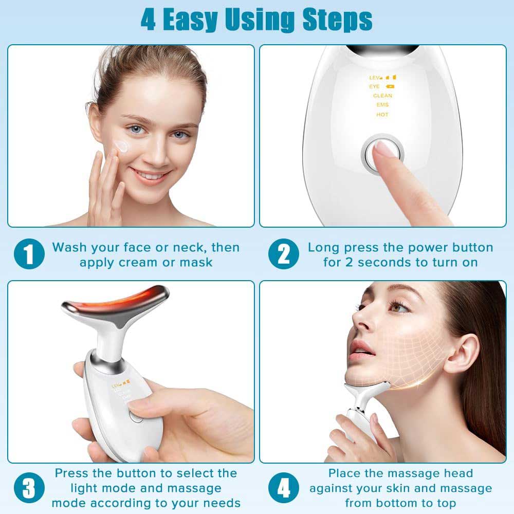 3-Mode Neck & Face Massager for Jawline & Double Chin