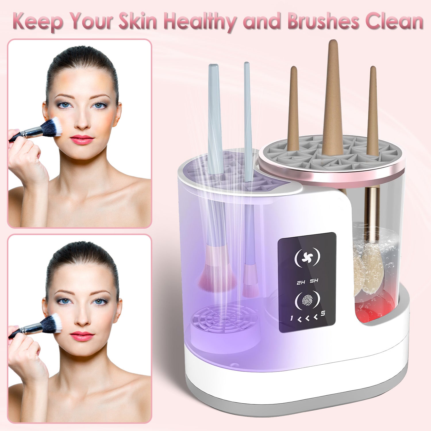 4-in-1 Electric Makeup Brush Cleaner – USB, Fast Clean & Dry