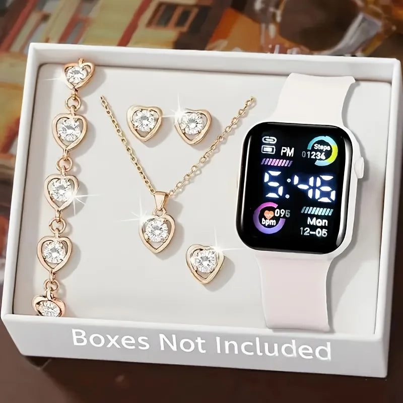 6-Piece Trendy Watch & Jewelry Gift Set