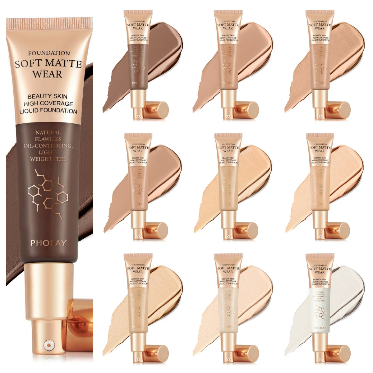PHOFAY Full Coverage Foundation – Flawless Matte