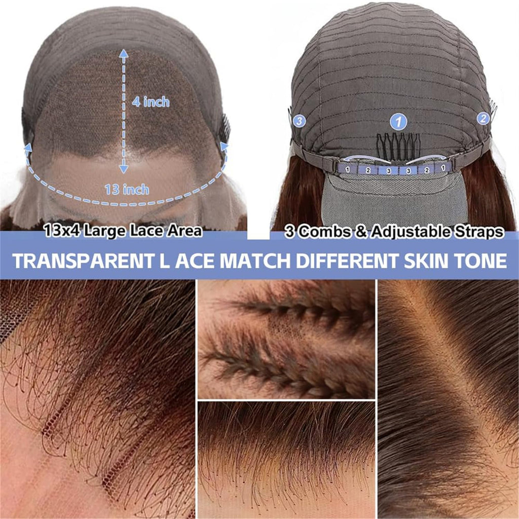 13x4 Lace Frontal Human Hair Wig – Brown Body Wave