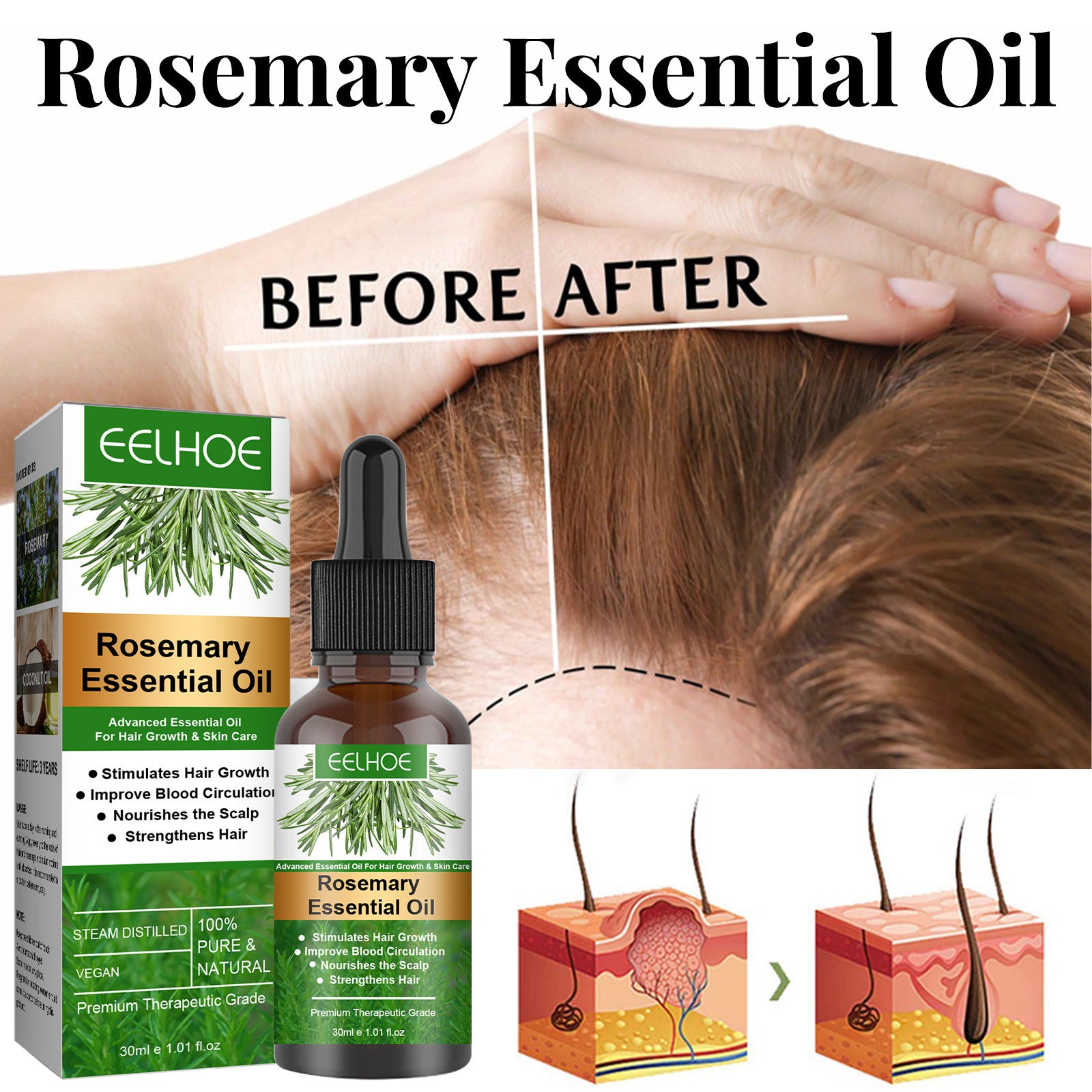 Rosemary Hair Oil – Anti-Breakage & Nourishing