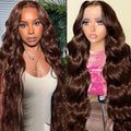 13x4 Lace Frontal Human Hair Wig – Brown Body Wave
