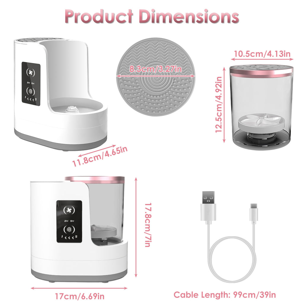 4-in-1 Electric Makeup Brush Cleaner – USB, Fast Clean & Dry