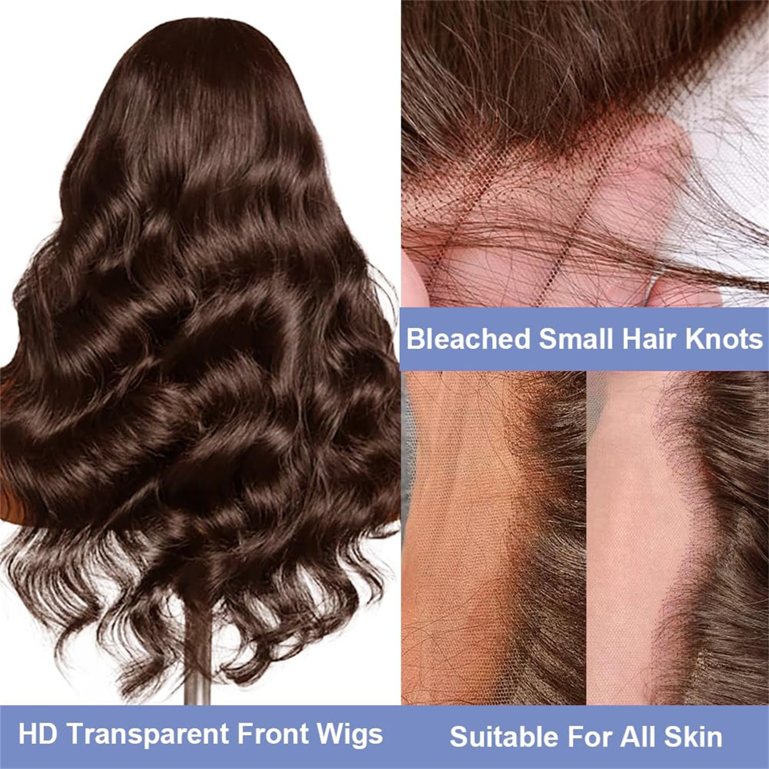 13x4 Lace Frontal Human Hair Wig – Brown Body Wave