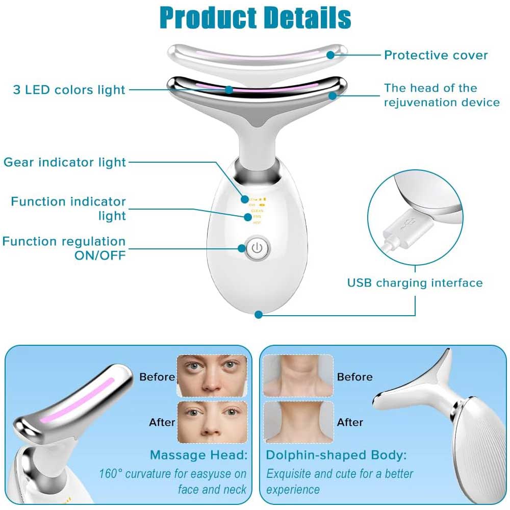 3-Mode Neck & Face Massager for Jawline & Double Chin