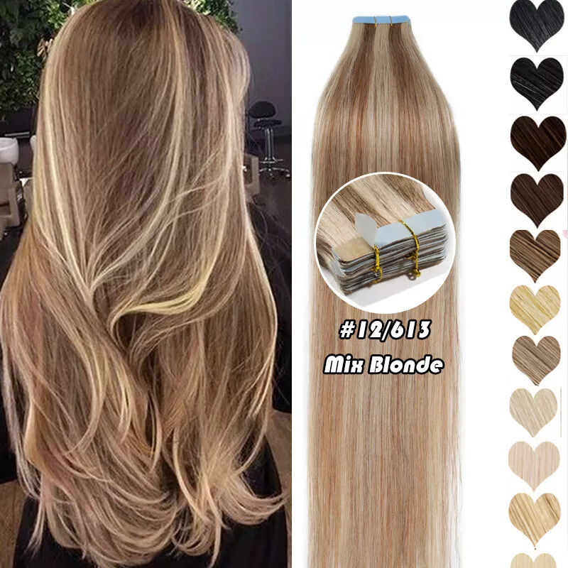 Double Drawn Seamless Human Hair Extensions – Invisible Skin Weft